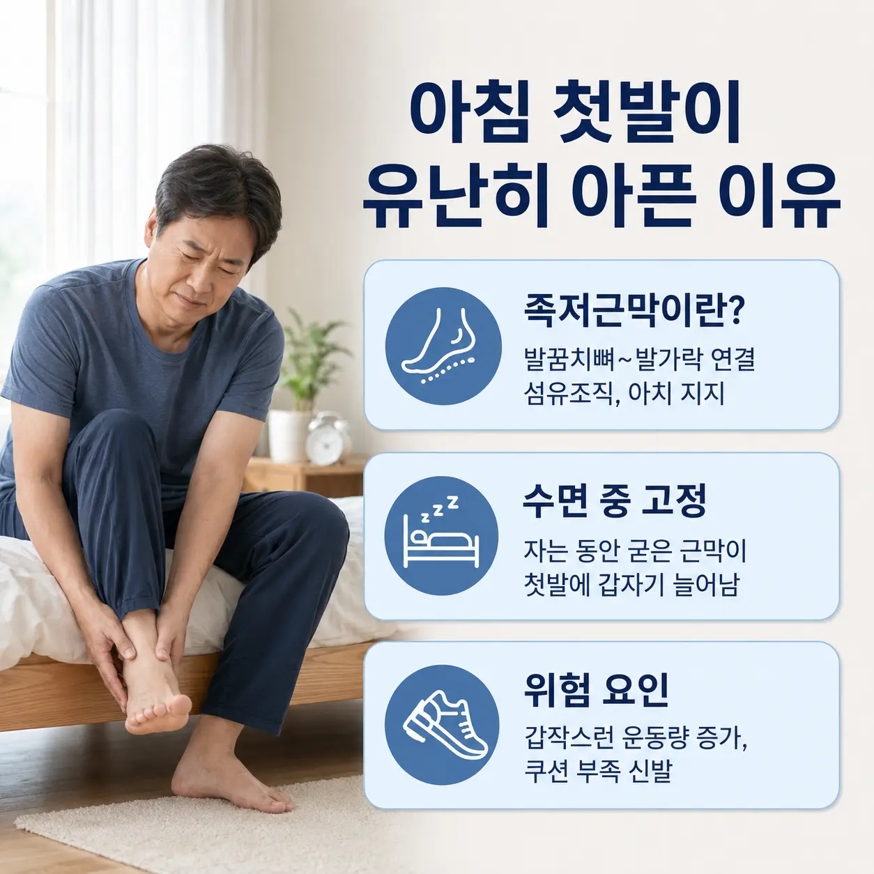 기상 직후 발뒤꿈치 통증이 두드러지는 이유