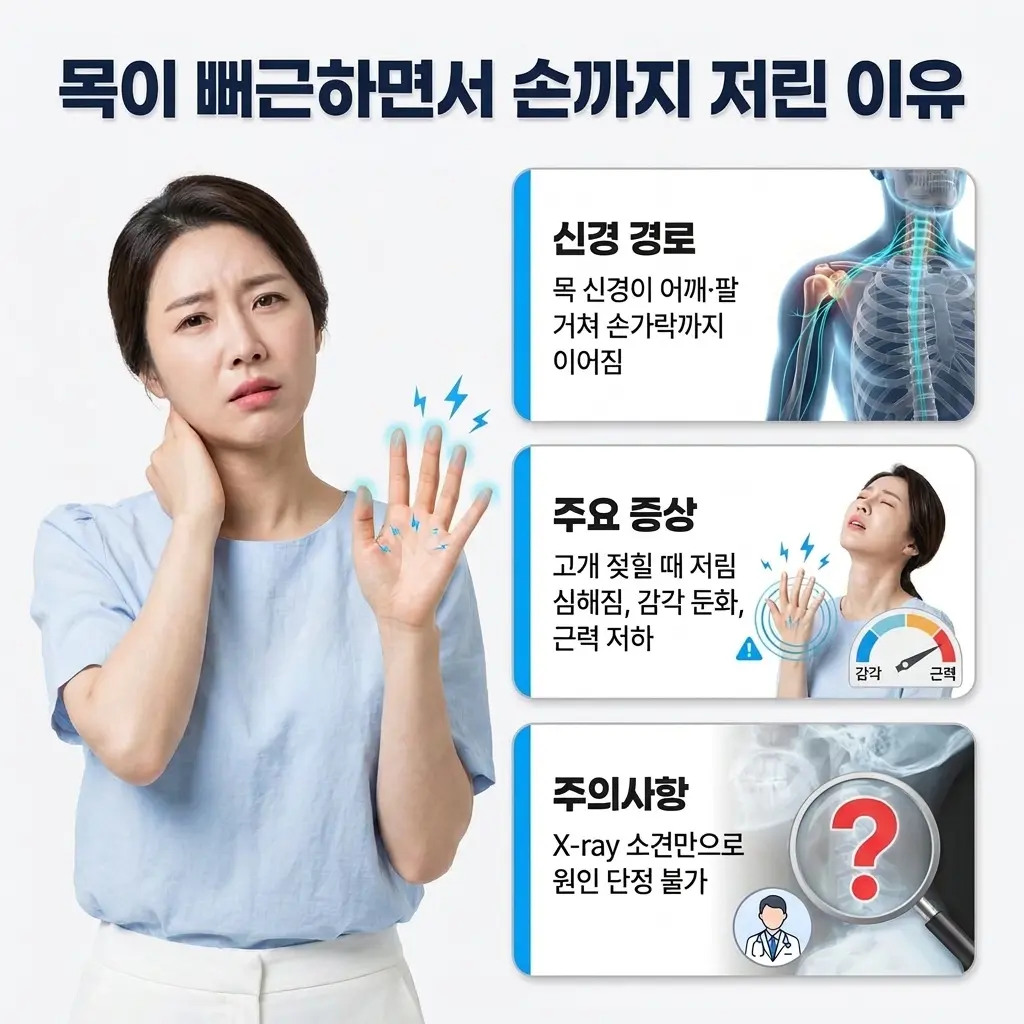 목에서 손까지 이어지는 신경 경로와 목 통증·손 저림의 관계